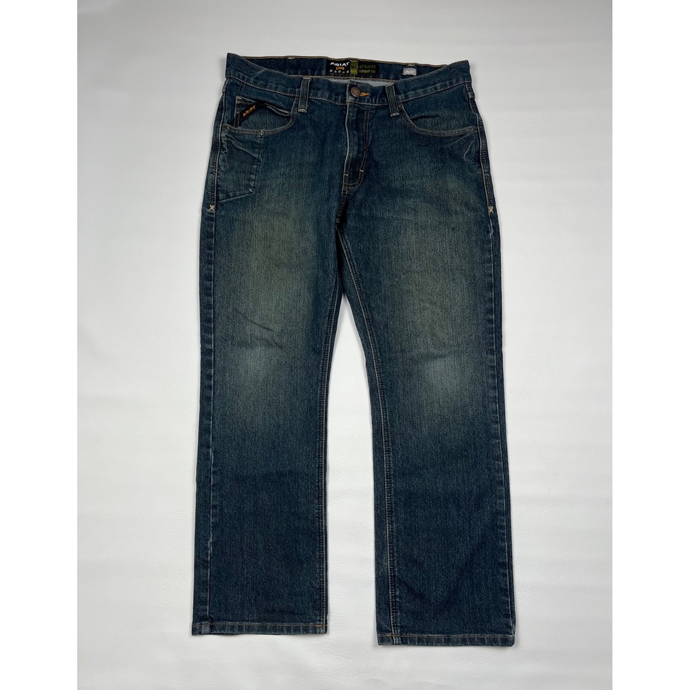 Ariat Rebar M5 Straight Leg Jeans Mens 34x30 Blue Dark Denim Workwear